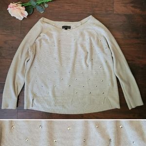Rock & Republic studded cream sweater, Size XL